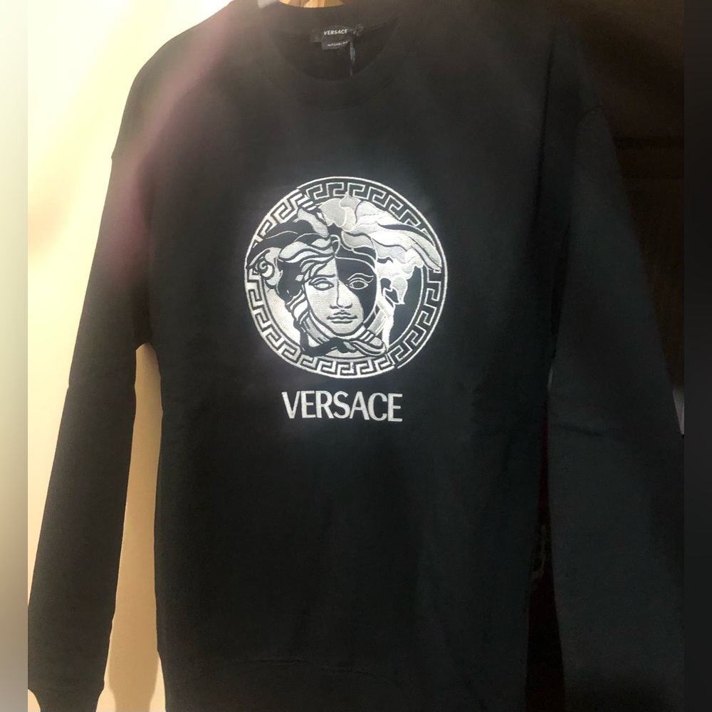 Versace embroidered Medusa Logo Cotton Jersey Sweatshirt 💎 - Picture 5 of 11